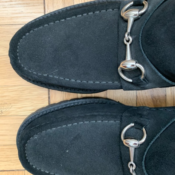 Gucci Men Black Suede Horsebit Ankle Boot 10.5 - Picture 2 of 3